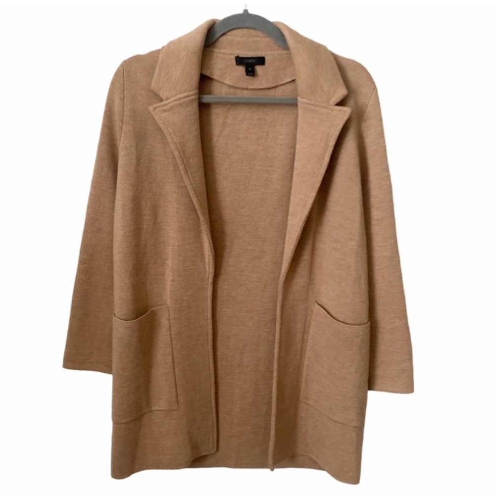 J. CREW Sophie Camel Open Front Sweater Blazer